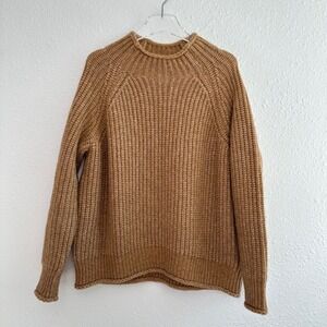 Outerknown Rib Knit Sweater Womens XS Brown Wool Alpaca Blend Cabin Gorpcore